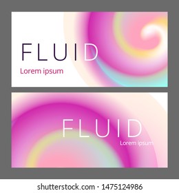 Modern abstract horisontal banners set. Cool gradient shapes composition. Futuristic design.