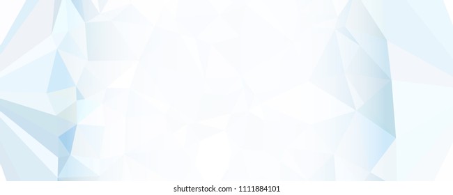 Modern abstract horizontal background with white transparent gradient for text or photos. Geometric low polygonal backdrop for web, covers, presentations layouts, title backgrounds. Vector clip art.