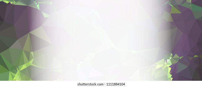 Modern abstract horizontal background with white transparent gradient for text or photos. Geometric low polygonal backdrop for web, covers, presentations layouts, title backgrounds. Vector clip art.