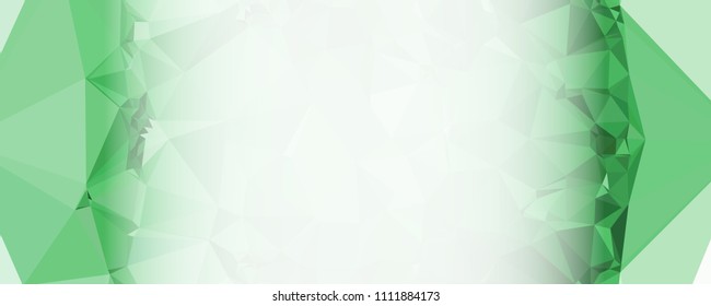 Modern abstract horizontal background with white transparent gradient for text or photos. Geometric low polygonal backdrop for web, covers, presentations layouts, title backgrounds. Vector clip art.