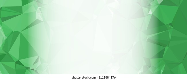Modern abstract horizontal background with white transparent gradient for text or photos. Geometric low polygonal backdrop for web, covers, presentations layouts, title backgrounds. Vector clip art.