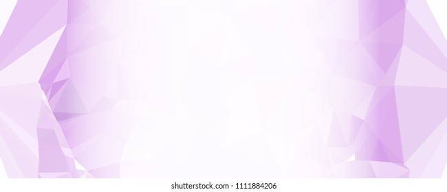 Modern abstract horizontal background with white transparent gradient for text or photos. Geometric low polygonal backdrop for web, covers, presentations layouts, title backgrounds. Vector clip art.