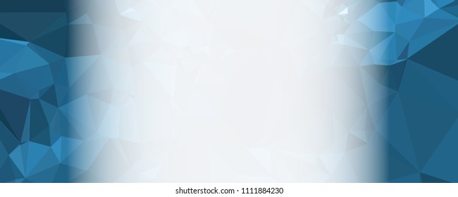 Modern abstract horizontal background with white transparent gradient for text or photos. Geometric low polygonal backdrop for web, covers, presentations layouts, title backgrounds. Vector clip art.