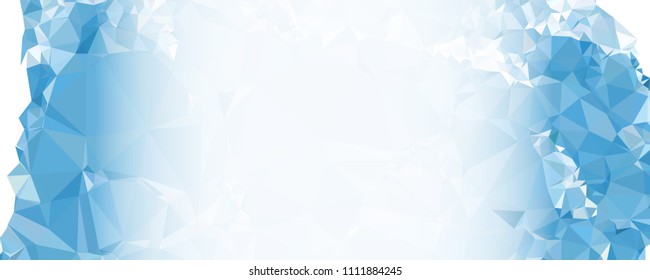 Modern abstract horizontal background with white transparent gradient for text or photos. Geometric low polygonal backdrop for web, covers, presentations layouts, title backgrounds. Vector clip art.