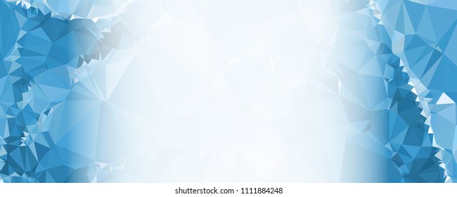 Modern abstract horizontal background with white transparent gradient for text or photos. Geometric low polygonal backdrop for web, covers, presentations layouts, title backgrounds. Vector clip art.