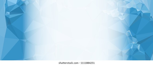 Modern abstract horizontal background with white transparent gradient for text or photos. Geometric low polygonal backdrop for web, covers, presentations layouts, title backgrounds. Vector clip art.