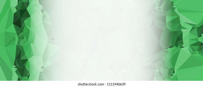 Modern abstract horizontal background with white transparent gradient for text or photos. Geometric low polygonal backdrop for web, covers, presentations layouts, title backgrounds. Vector clip art.