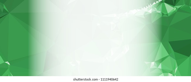 Modern abstract horizontal background with white transparent gradient for text or photos. Geometric low polygonal backdrop for web, covers, presentations layouts, title backgrounds. Vector clip art.