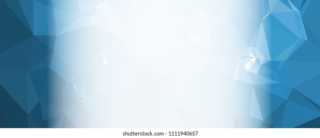 Modern abstract horizontal background with white transparent gradient for text or photos. Geometric low polygonal backdrop for web, covers, presentations layouts, title backgrounds. Vector clip art.