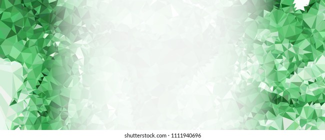 Modern abstract horizontal background with white transparent gradient for text or photos. Geometric low polygonal backdrop for web, covers, presentations layouts, title backgrounds. Vector clip art.