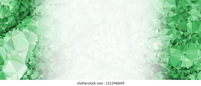 Modern abstract horizontal background with white transparent gradient for text or photos. Geometric low polygonal backdrop for web, covers, presentations layouts, title backgrounds. Vector clip art.