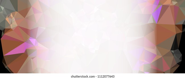 Modern abstract horizontal background with white transparent gradient for text or photos. Geometric low polygonal backdrop for web, covers, presentations layouts, title backgrounds. Vector clip art.