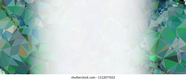 Modern abstract horizontal background with white transparent gradient for text or photos. Geometric low polygonal backdrop for web, covers, presentations layouts, title backgrounds. Vector clip art.