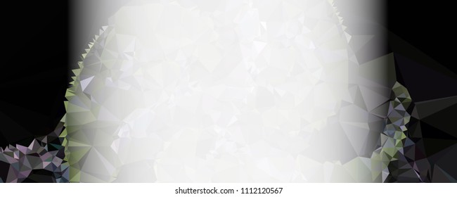 Modern abstract horizontal background with white transparent gradient for text or photos. Geometric low polygonal backdrop for web, covers, presentations layouts, title backgrounds. Vector clip art.