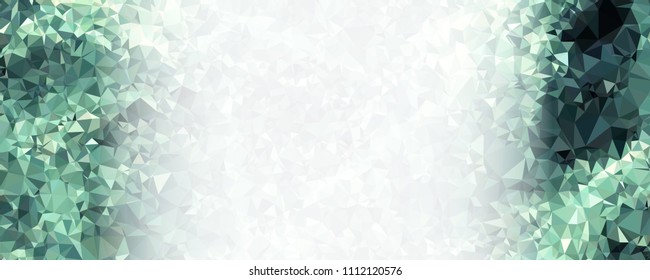 Modern abstract horizontal background with white transparent gradient for text or photos. Geometric low polygonal backdrop for web, covers, presentations layouts, title backgrounds. Vector clip art.