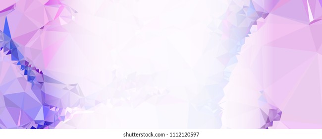 Modern abstract horizontal background with white transparent gradient for text or photos. Geometric low polygonal backdrop for web, covers, presentations layouts, title backgrounds. Vector clip art.