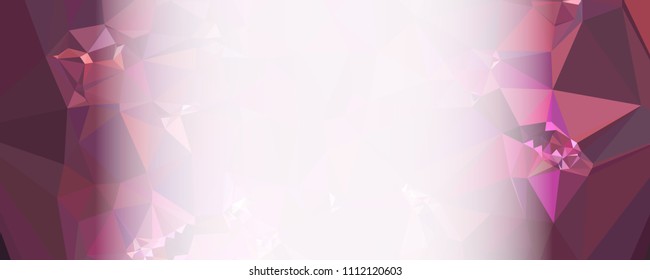 Modern abstract horizontal background with white transparent gradient for text or photos. Geometric low polygonal backdrop for web, covers, presentations layouts, title backgrounds. Vector clip art.
