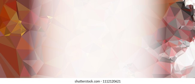 Modern abstract horizontal background with white transparent gradient for text or photos. Geometric low polygonal backdrop for web, covers, presentations layouts, title backgrounds. Vector clip art.