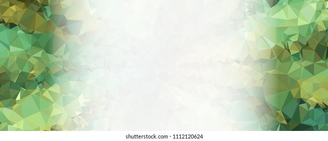 Modern abstract horizontal background with white transparent gradient for text or photos. Geometric low polygonal backdrop for web, covers, presentations layouts, title backgrounds. Vector clip art.
