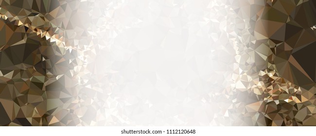 Modern abstract horizontal background with white transparent gradient for text or photos. Geometric low polygonal backdrop for web, covers, presentations layouts, title backgrounds. Vector clip art.