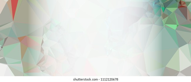 Modern abstract horizontal background with white transparent gradient for text or photos. Geometric low polygonal backdrop for web, covers, presentations layouts, title backgrounds. Vector clip art.