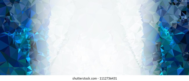 Modern abstract horizontal background with white transparent gradient for text or photos. Geometric low polygonal backdrop for web, covers, presentations layouts, title backgrounds. Vector clip art.