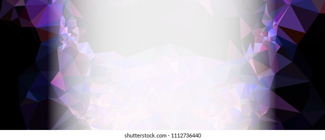 Modern abstract horizontal background with white transparent gradient for text or photos. Geometric low polygonal backdrop for web, covers, presentations layouts, title backgrounds. Vector clip art.