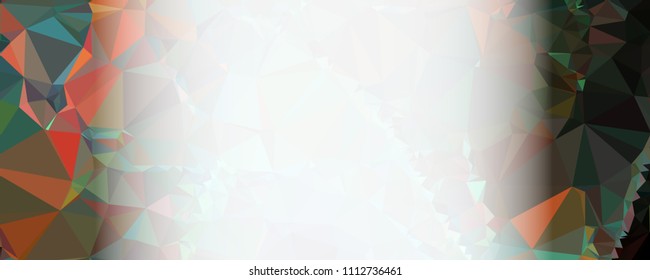 Modern abstract horizontal background with white transparent gradient for text or photos. Geometric low polygonal backdrop for web, covers, presentations layouts, title backgrounds. Vector clip art.