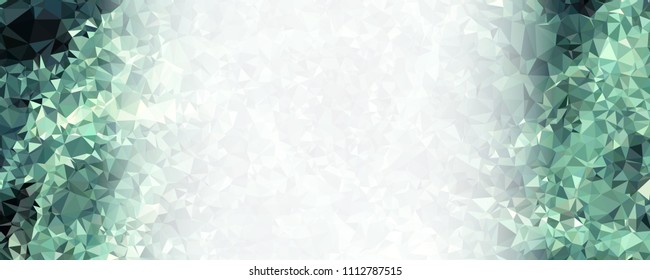 Modern abstract horizontal background with white transparent gradient for text or photos. Geometric low polygonal backdrop for web, covers, presentations layouts, title backgrounds. Vector clip art.