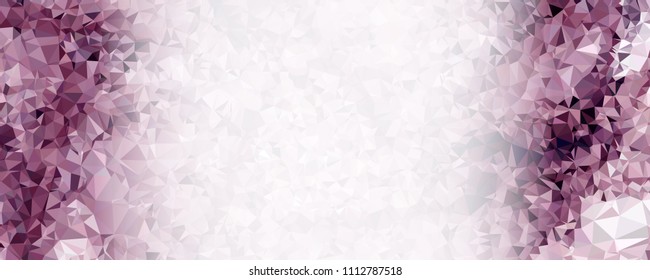 Modern abstract horizontal background with white transparent gradient for text or photos. Geometric low polygonal backdrop for web, covers, presentations layouts, title backgrounds. Vector clip art.