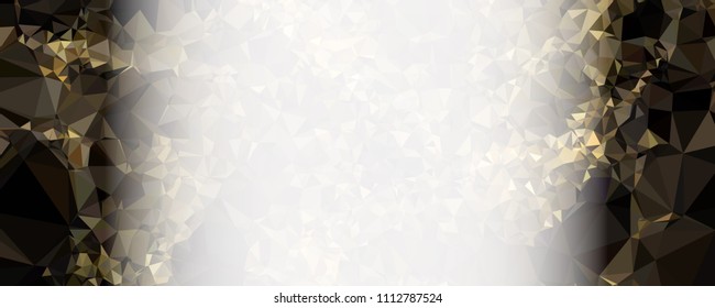 Modern abstract horizontal background with white transparent gradient for text or photos. Geometric low polygonal backdrop for web, covers, presentations layouts, title backgrounds. Vector clip art.