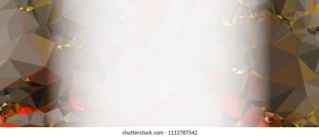 Modern abstract horizontal background with white transparent gradient for text or photos. Geometric low polygonal backdrop for web, covers, presentations layouts, title backgrounds. Vector clip art.