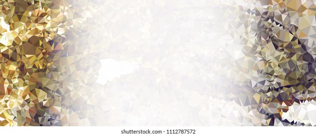 Modern abstract horizontal background with white transparent gradient for text or photos. Geometric low polygonal backdrop for web, covers, presentations layouts, title backgrounds. Vector clip art.