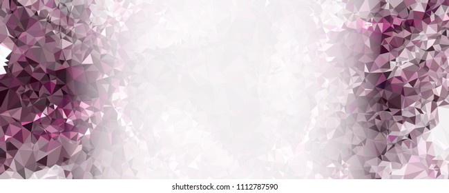 Modern abstract horizontal background with white transparent gradient for text or photos. Geometric low polygonal backdrop for web, covers, presentations layouts, title backgrounds. Vector clip art.