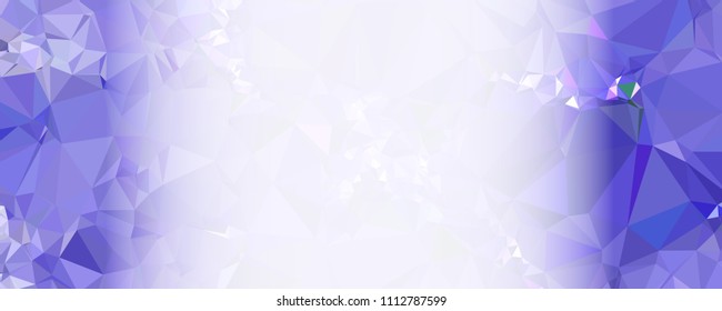 Modern abstract horizontal background with white transparent gradient for text or photos. Geometric low polygonal backdrop for web, covers, presentations layouts, title backgrounds. Vector clip art.