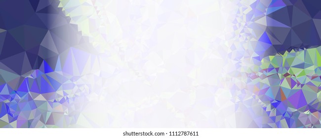 Modern abstract horizontal background with white transparent gradient for text or photos. Geometric low polygonal backdrop for web, covers, presentations layouts, title backgrounds. Vector clip art.