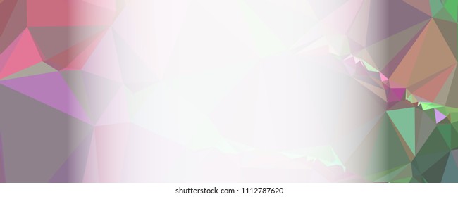 Modern abstract horizontal background with white transparent gradient for text or photos. Geometric low polygonal backdrop for web, covers, presentations layouts, title backgrounds. Vector clip art.