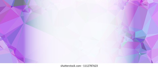 Modern abstract horizontal background with white transparent gradient for text or photos. Geometric low polygonal backdrop for web, covers, presentations layouts, title backgrounds. Vector clip art.