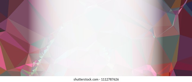 Modern abstract horizontal background with white transparent gradient for text or photos. Geometric low polygonal backdrop for web, covers, presentations layouts, title backgrounds. Vector clip art.