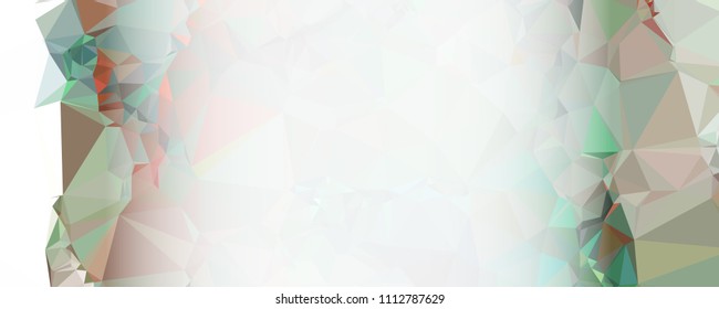 Modern abstract horizontal background with white transparent gradient for text or photos. Geometric low polygonal backdrop for web, covers, presentations layouts, title backgrounds. Vector clip art.