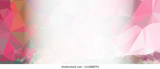 Modern abstract horizontal background with white transparent gradient for text or photos. Geometric low polygonal backdrop for web, covers, presentations layouts, title backgrounds. Vector clip art.
