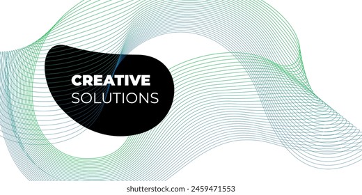 Modern abstract horizontal banner design. Colorful bright color halftone geometric linear wave pattern gradient texture for minimal dynamic sound flyer template. Flow future shapes. Eps