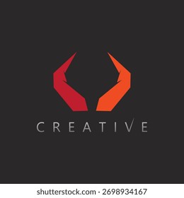 Moderno abstrato chifre logotipo vetor design para força, liderança e poder de natureza selvagem