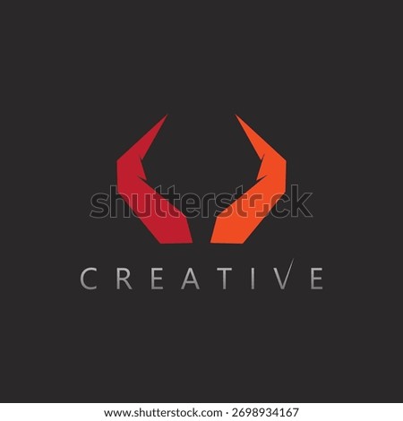 Modern abstract horn logo vector design for strength, leadership, and wilderness power