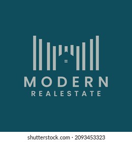 modern abstract house architecture pillar design concept. real estate logo