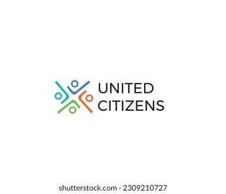 Diseño moderno y abstracto del logotipo de grupo en forma de humano para la organización, la industria, el grupo y la industria de la inversión.
