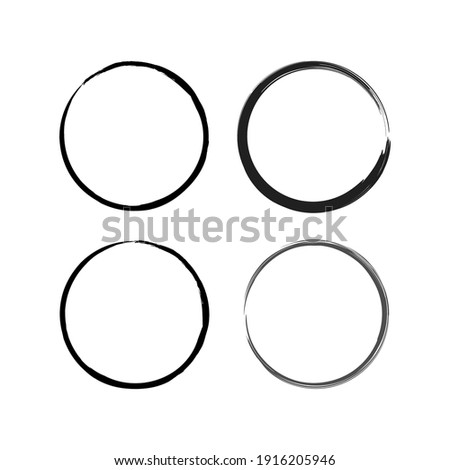 Modern abstract icon with black brush circles. grunge circles. Brush circles. ink circles. vector illustration. Watercolor texture. The background is isolated. Abstract vector background.