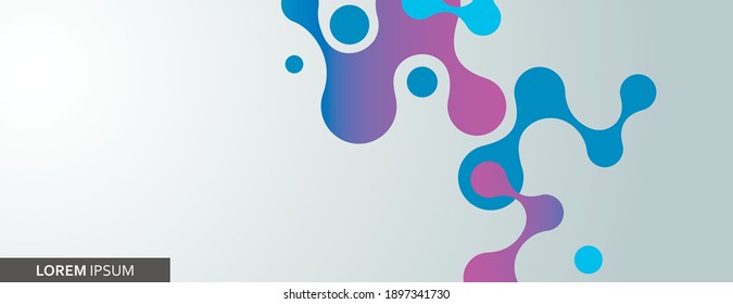 Modern abstract icon with molecule for medical design. Abstract technology background svg