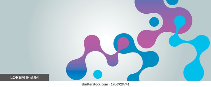 Modern abstract icon with molecule for medical design. Abstract technology background