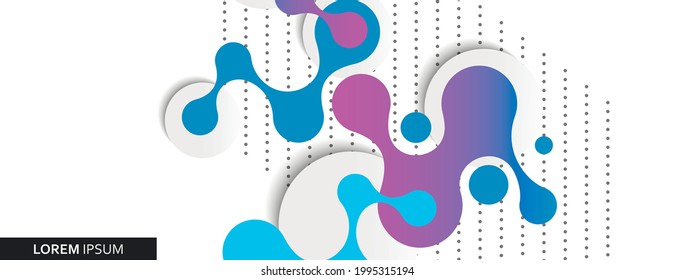 Modern abstract icon with molecule for medical design. Abstract technology background